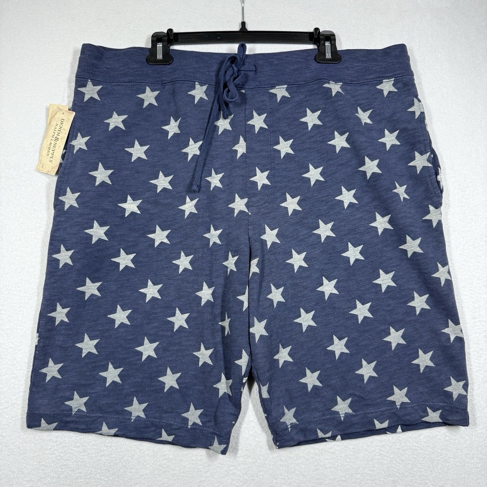 Ralph Lauren Denim & Supply Shorts Mens XL Sweatshorts Stars Print USA Y2K NWT